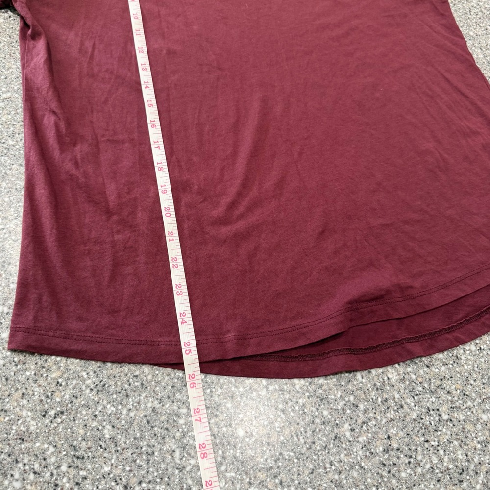 Veronica Beard Jeans Burgundy Designer XL Pima Cotton Ruched Puff Sleeve Top - Picture 9 of 10